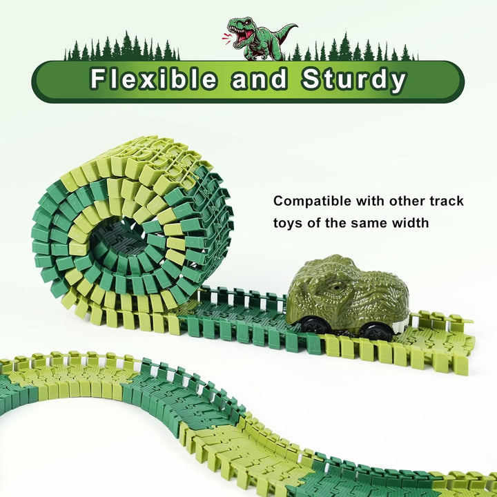 ToyFuntasy Kit de Expansión de Pista Flexible de Dinosaurios de 96...