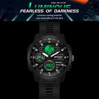 Reloj deportivo con caja de acero inoxidable para hombre, reloj militar, cronómetro LED para exteriores, digital, electrónico, grande, pantalla dual, impermeable, táctico, reloj de pulsera para