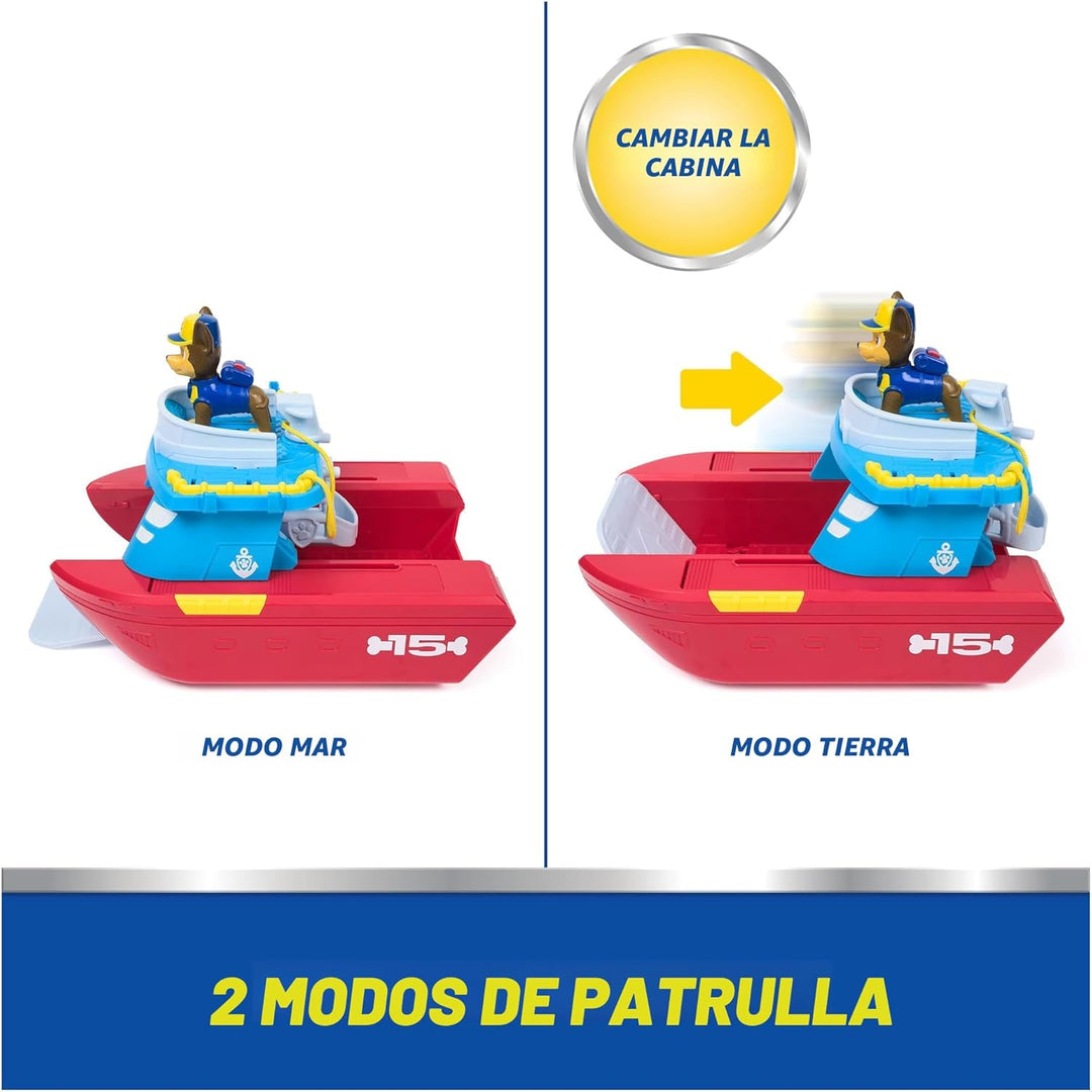 PAW Patrol Vehículo Patrullero Marino con Chase y Figura de Tiburón...