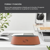 HumanCentric Soporte vertical para laptop en cuero vegano coñac, so...