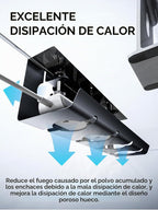 Bandeja de Gestión de Cables Debajo del Escritorio Sin Taladro, Gestión de Cables de 17'', Sujeción Sin Perforaciones, Bandeja de Cables de Metal, Organizador de Cables Debajo del Escritorio