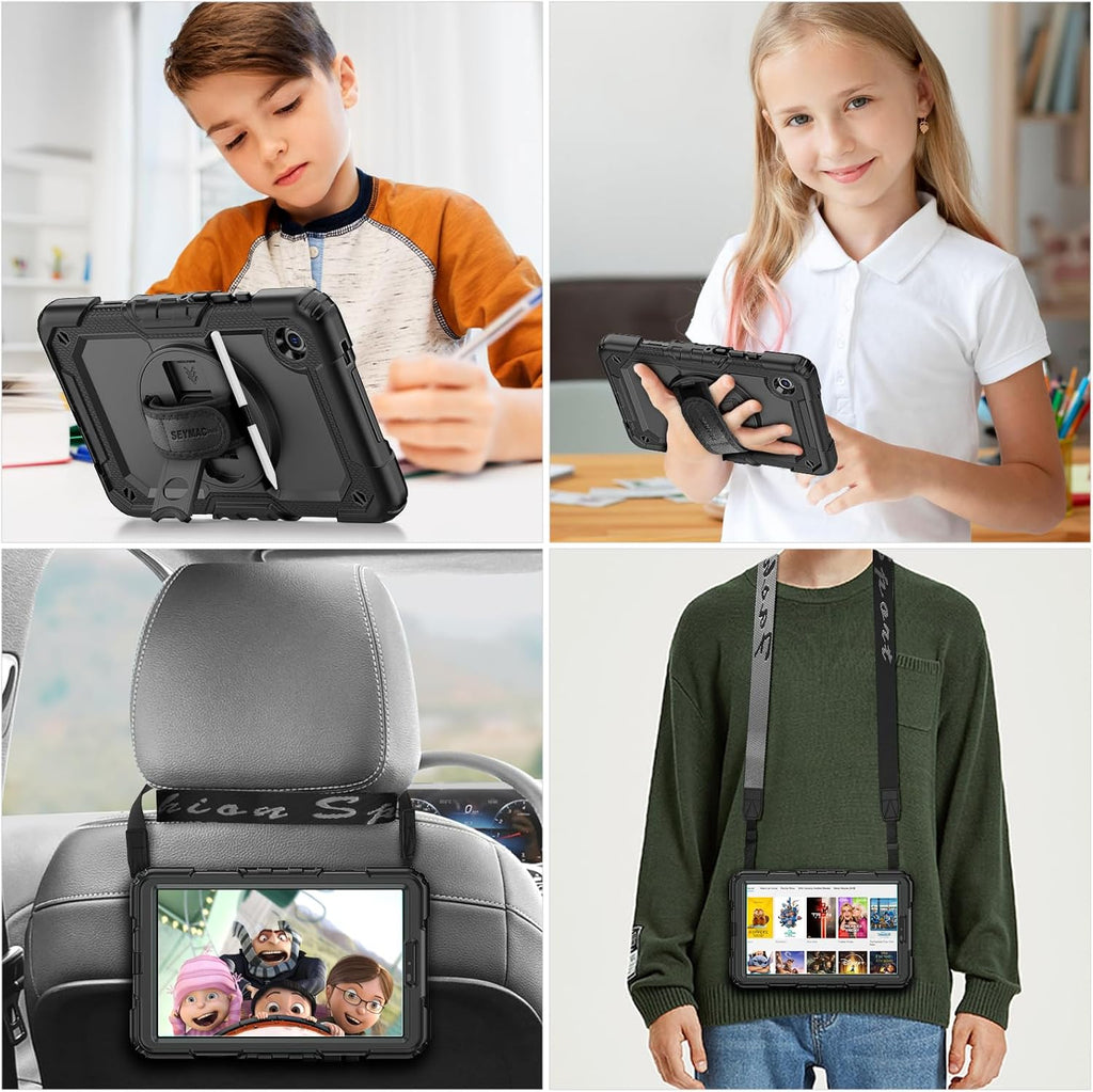 SEYMAC stock Funda para Samsung Galaxy Tab A11/A9 de 8.7 pulgadas (no para A11+Plus11 pulgadas), funda de protección contra caídas de cuerpo completo con protector de pantalla y soporte para lápiz