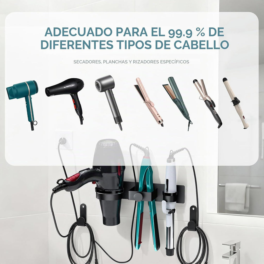 Soporte para secador de pelo montado en la pared, soporte para secadora con