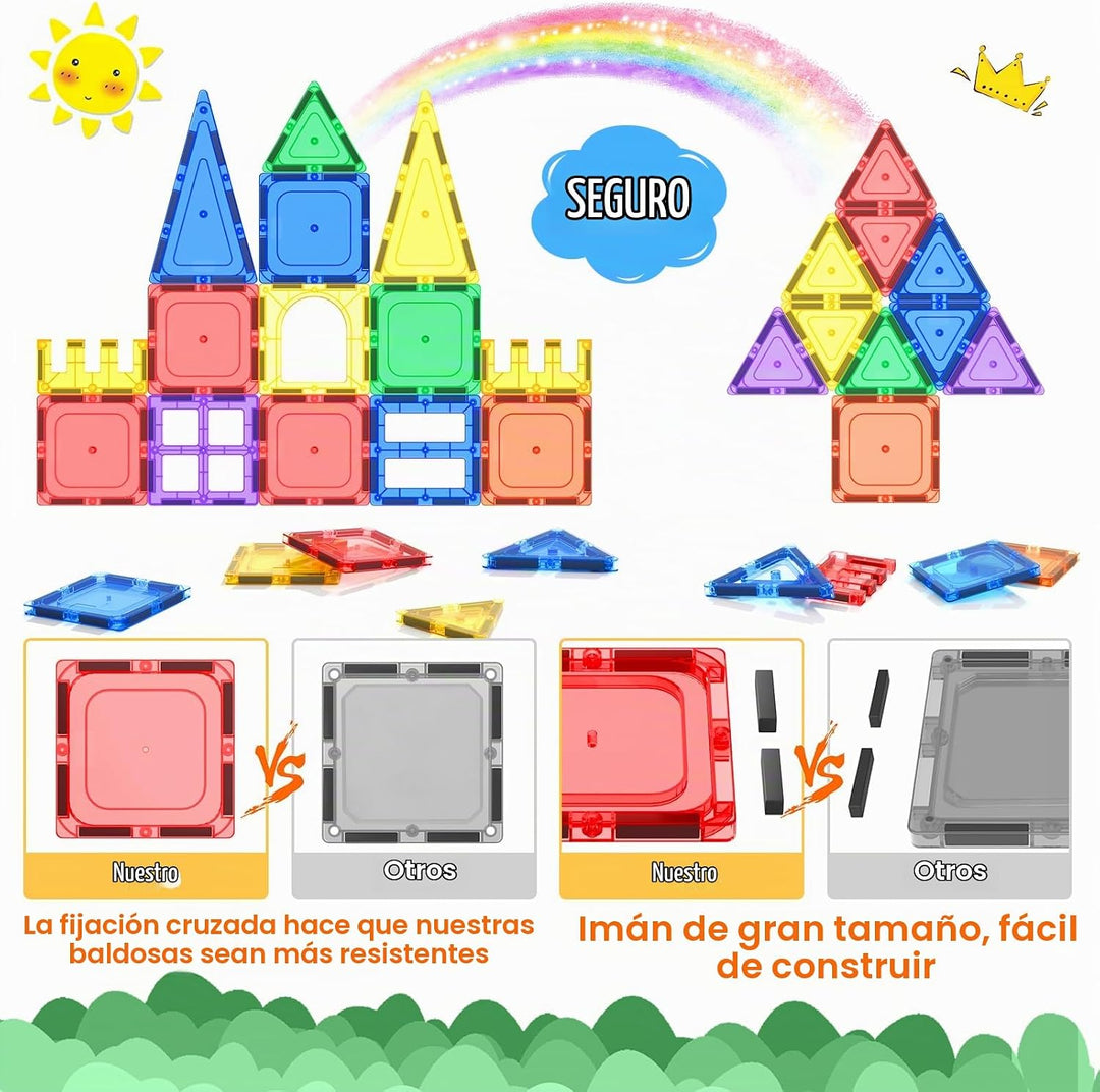 Coodoo Juguetes para niños, juego de azulejos magnéticos, imprescin...