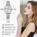 OLEVS Reloj de Lujo para Mujeres, Modo Pequeño de Muñeca, Acero Inoxidable, Reloj para Damas, Calendario