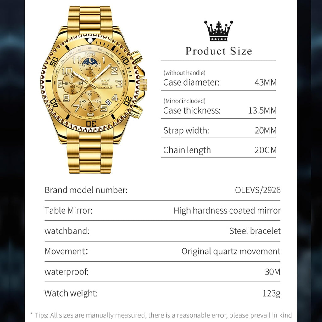 OLEVS Relojes para hombre, de cara grande, de acero inoxidable, resistente al agua, con fecha, analógicos, de cuarzo, modernos, de negocios, relojes de pulsera para hombre