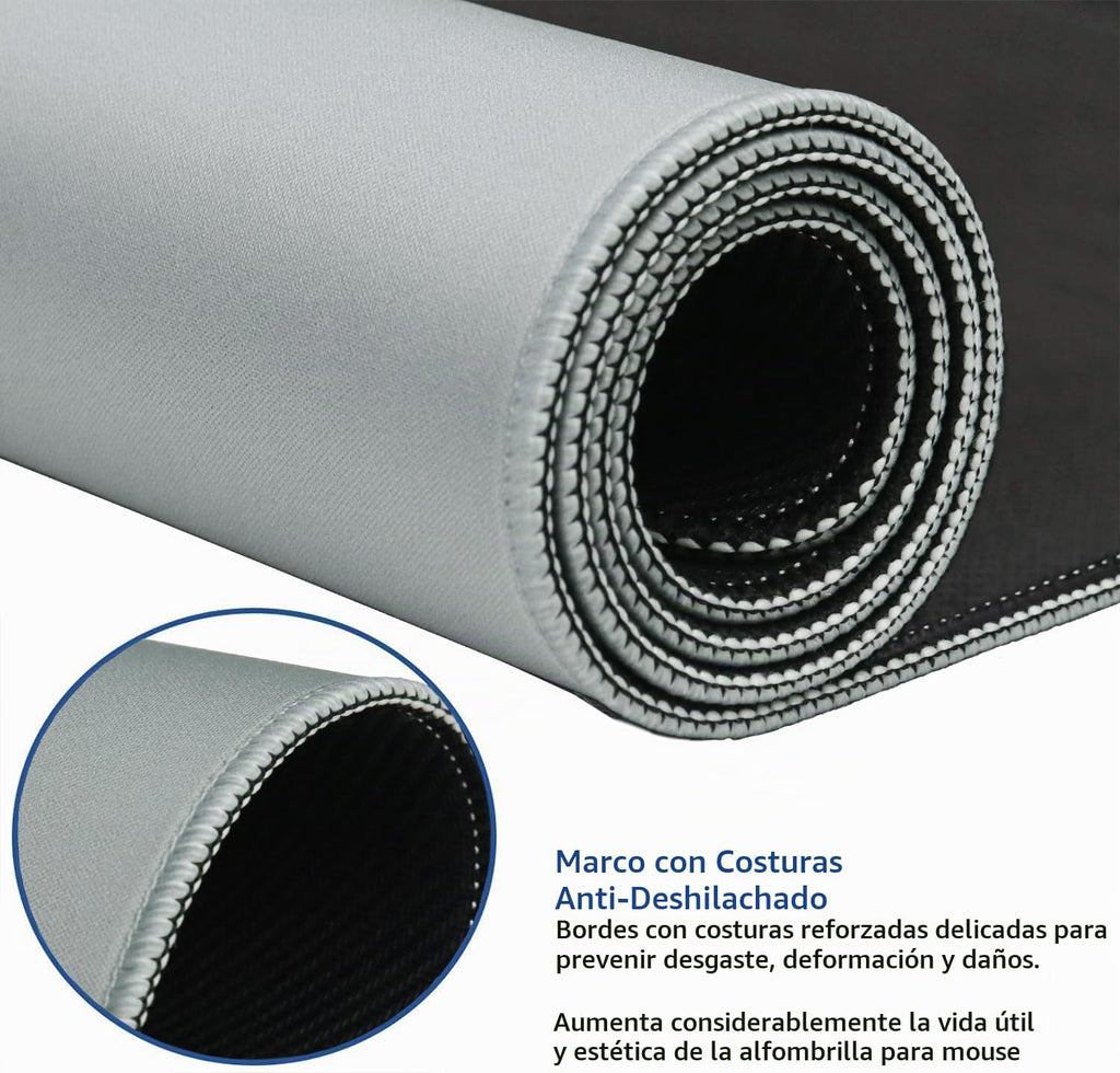 Alfombrilla de mouse grande extendida para juegos con bordes cosidos, 47.3