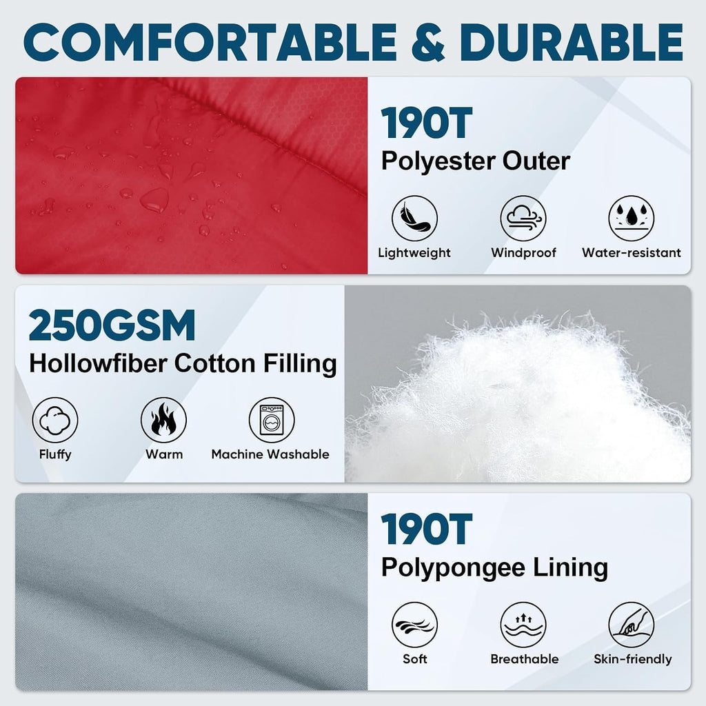 Sacos de Dormir para Adultos, Ultraligeros y Lavables a máquina, a Prueba de Agua para Senderismo, Camping y Mochila, para Clima Cálido y Frío, Esenciales de Camping para Viajar