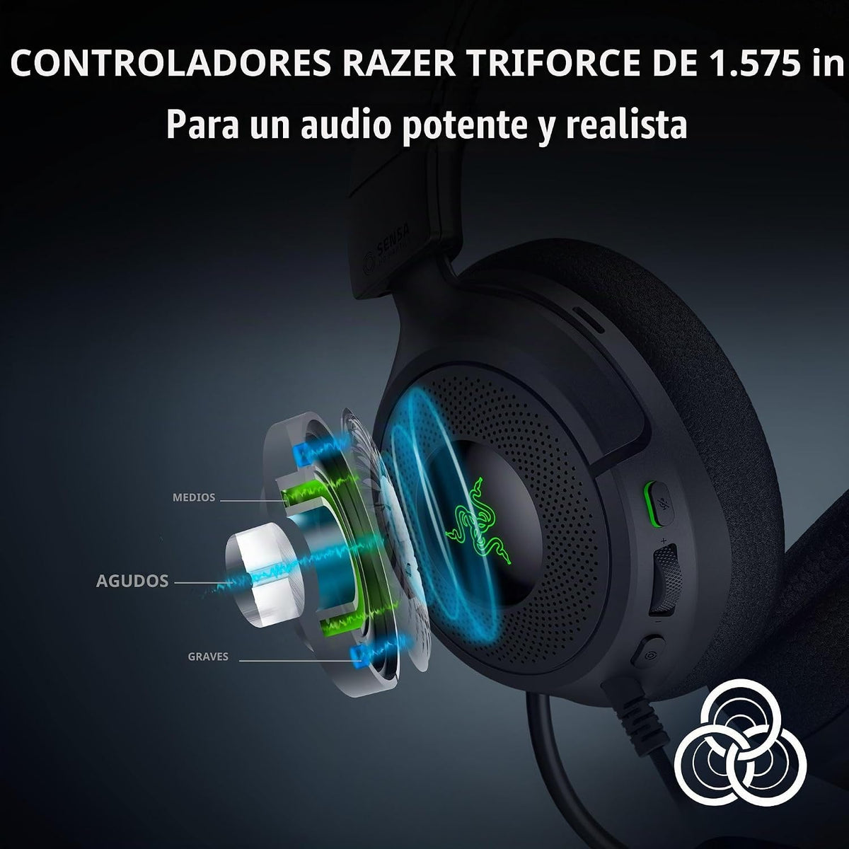 Razer Kraken V4 X Sensa HD Haptics Auriculares con cable para juegos