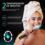 ALL IN - Cepillo de dientes eléctrico sónico LED para adultos, luz LED azul + roja, 4 modos, cerdas suaves, temporizador de 2 minutos, sin BPA