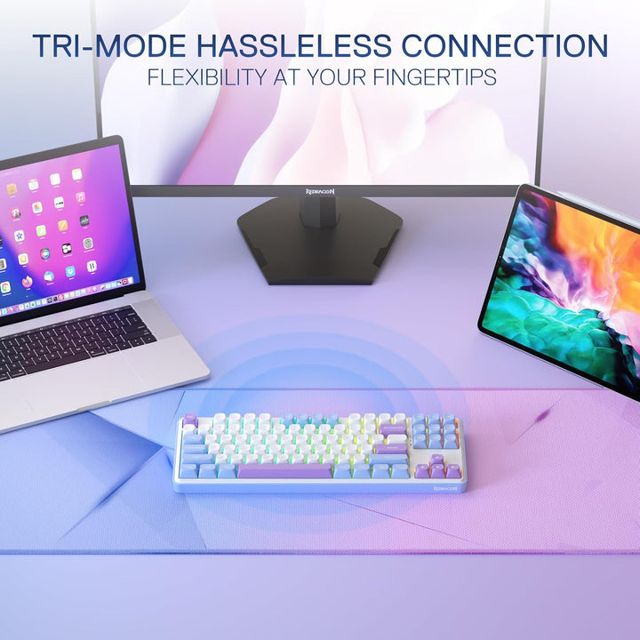 Redragon K707 PRO - Teclado para juegos RGB con junta inalámbrica 8...