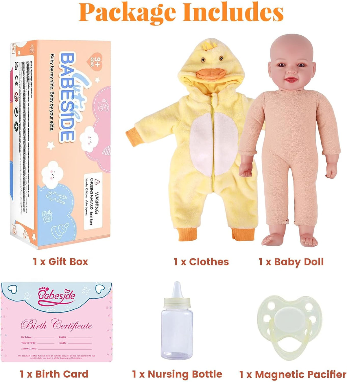 BABESIDE Conjunto de Muñeca Bebé Ligera \u2013 Muñeca Suave Realist...