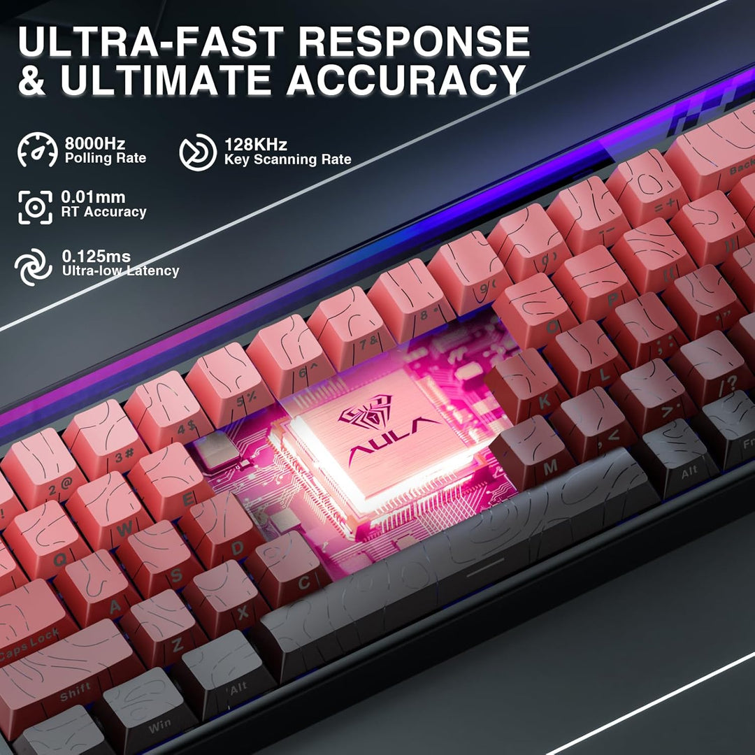 AULA Hero 68 HE 60% Teclado Gaming Cableado, Teclado con Interrupto...