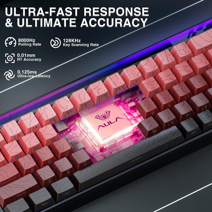 AULA Hero 68 HE 60% Teclado Gaming Cableado, Teclado con Interrupto...