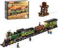 Lumibricks Wild West - Juego de ladrillos de construcción de tren de carga - Locomotora clásica 4-4-0 modelo 1524 piezas kit de ideas para adultos y adolescentes