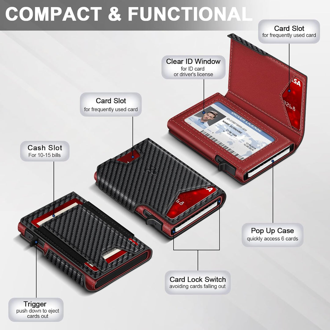 SEMORID Cartera para hombres con soporte para tarjetas desplegable...
