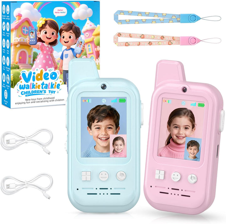 Walkie Talkies de video para niños: paquete de 2 juguetes de interc...