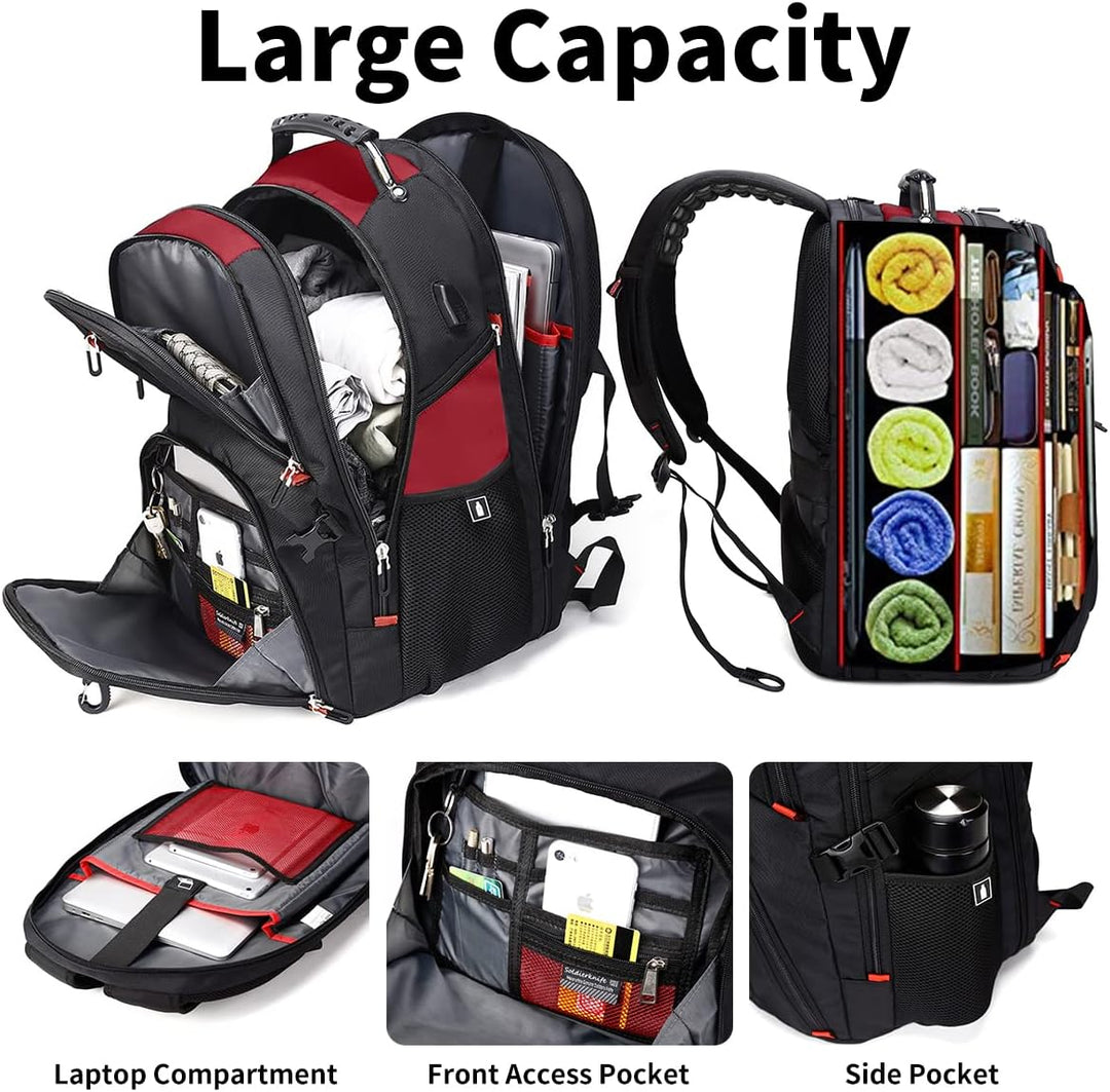 SHRRADOO Mochila de viaje extragrande para laptop de 50L con puerto...