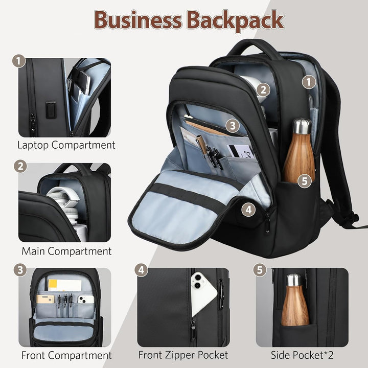 HEROIC KNIGHT Mochila para laptop de 17 pulgadas para hombres y muj...