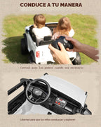 First Ride On Auto de 24 V y 2 plazas para niños, base Ford Bronco con licencia con control remoto, camión eléctrico con Bluetooth, LED, cinturones de seguridad y diseño espacioso (blanco)