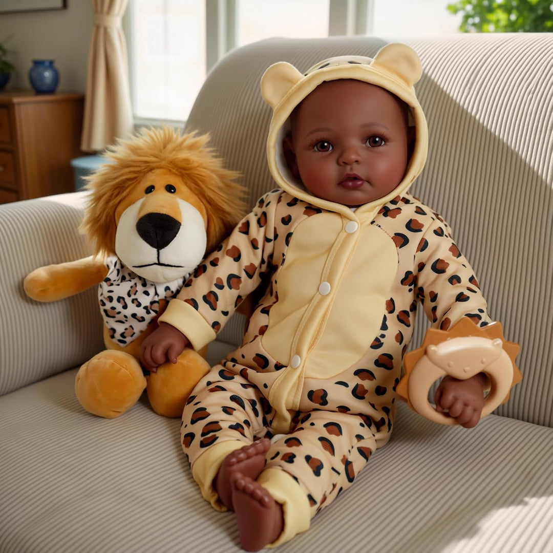 BABESIDE - Adorable muñeca negra realista de 17" hecha a mano,...