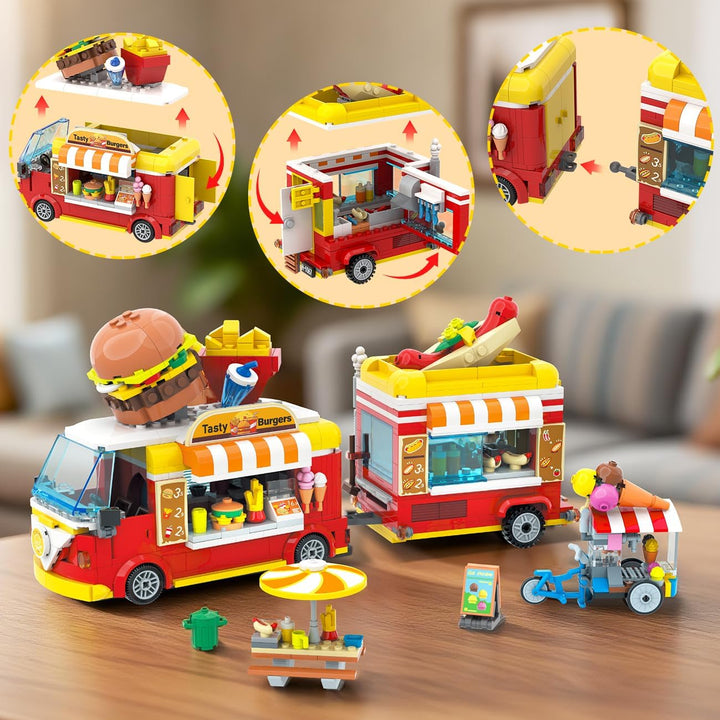 HOGOKIDS City Burger Truck House - Juguete de construcción
