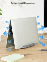 JARLINK Soporte vertical para laptop de diseño 2 en 1, soporte de a...