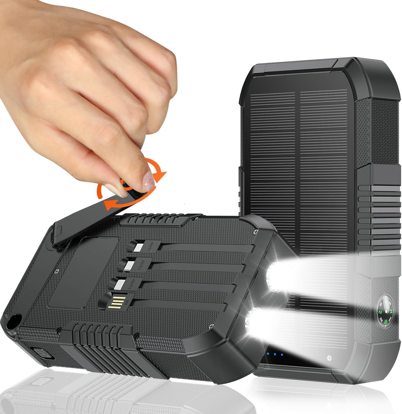 kigoker Banco de energía solar de 66800 mAh con manivela de mano in...
