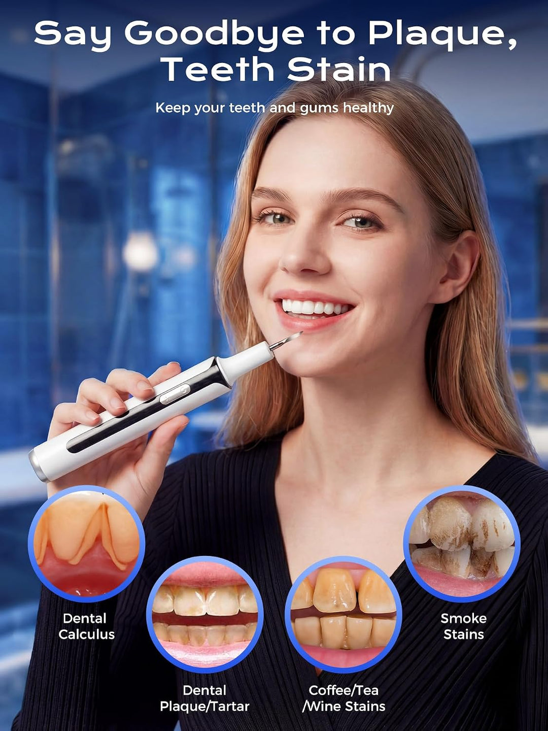 Removedor ultrasónico de placa para dientes, removedor de sarro de...