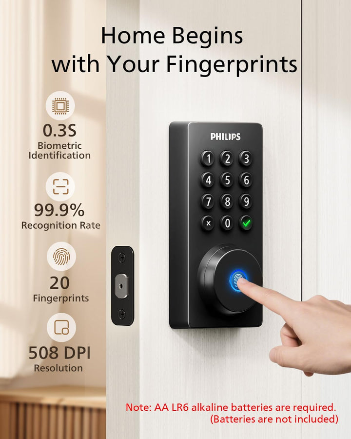 Cerradura de puerta Wi-Fi Philips, cerradura inteligente WiFi de en...