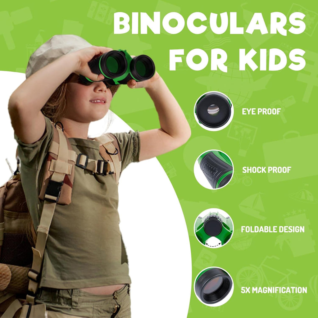 Kit de explorador para niños, atrapa insectos con prismáticos y chaleco de