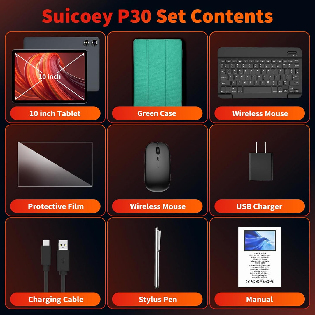 Tablet Android con teclado - Android 16 tableta con 26 GB+256 GB+2...