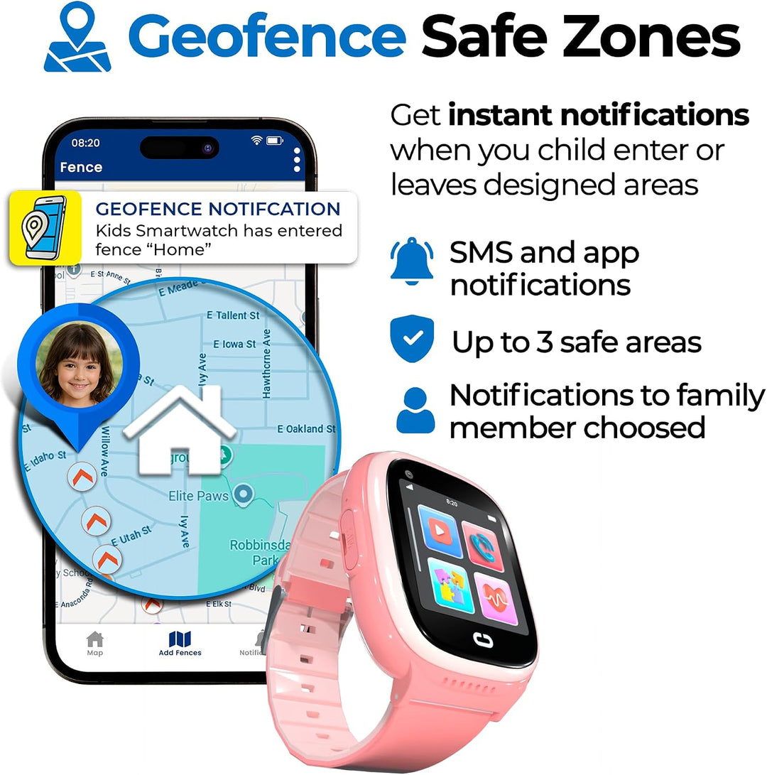 Reloj para niños con localizador GPS, llamadas bidireccionales, seg...