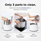 Carepod One - Humidificador ultrasónico de acero inoxidable 31S, silencioso, fácil de limpiar para habitaciones grandes, 1 galón (4 litros), solo 3 piezas lavables, apagado automático