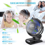 BESKAR Ventilador de clip alimentado por USB, ventilador portátil d...