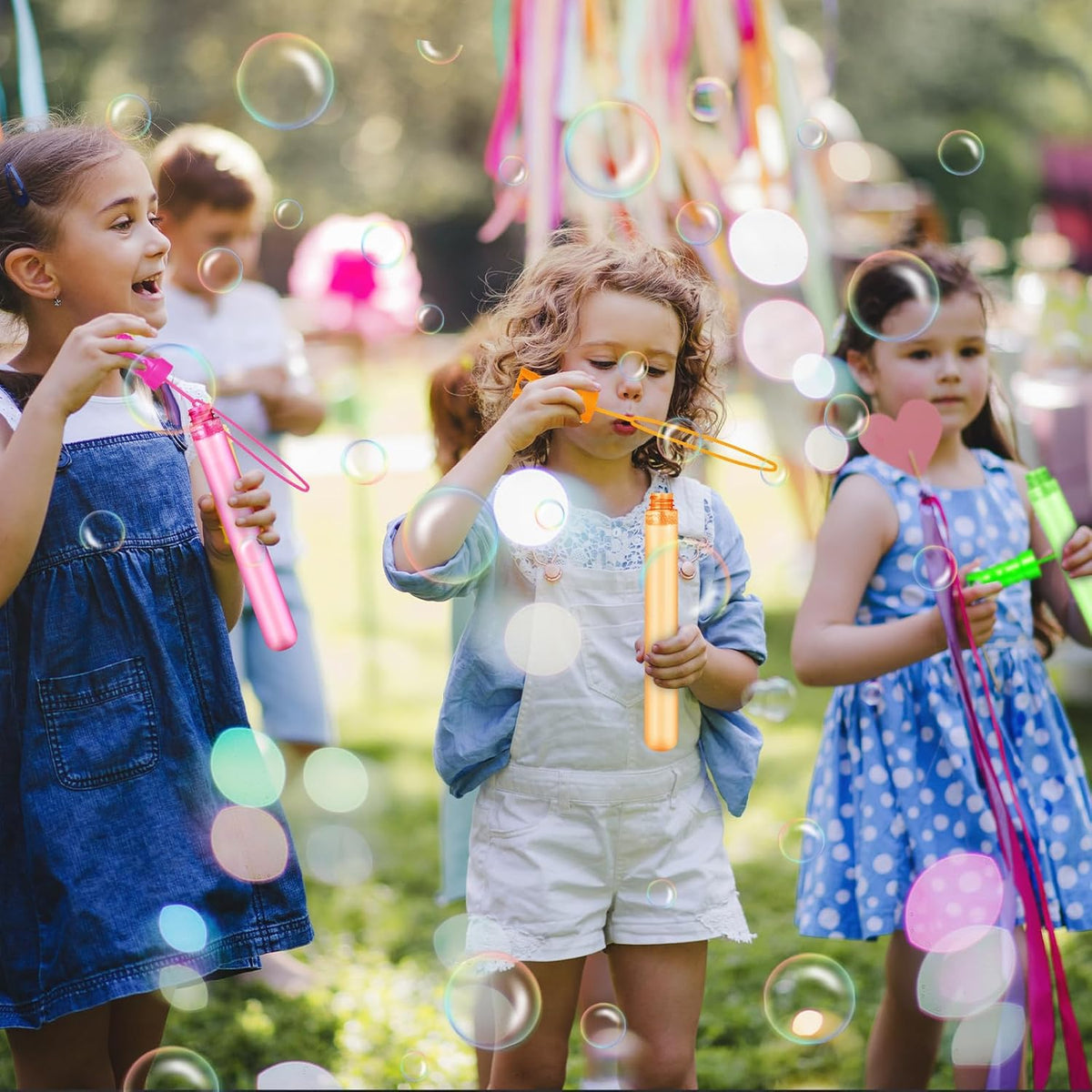 48 piezas de varitas para hacer burbujas, varitas para burbujas al por mayor, suministro de recuerdos de fiesta de burbujas para actividades de verano en interiores y exteriores