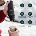 OutIn Nano - Máquina de café eléctrico portátil con molinillo de café eléctrico portátil Fino, marrón y gris