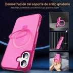 SKYLMW - Funda compatible con iPhone 16 con soporte magnético invisible tipo anillo, funda de grado militar para iPhone 16 de 6.1 pulgadas, compatible con MagSafe, gran sensación de agarre, rosa