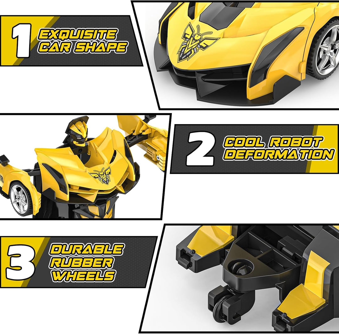 BLUEJAY Transform RC Cars para niños de 4-7 y 8-12 años, auto a con...