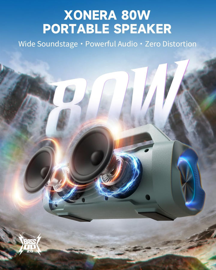 Xonera Altavoces Bluetooth inalámbricos, 80 W pico alto altavoz par...
