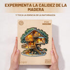WOODBESTS Rompecabezas de madera para adultos (195 piezas, M, 11.4 * 11.4 pulgadas), rompecabezas de madera Casa del Zorro para adultos, rompecabezas únicos de animales de madera, juego familiar y