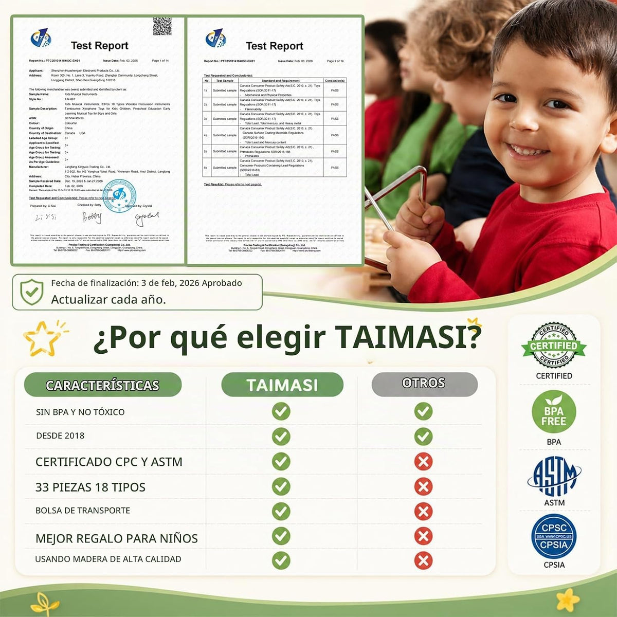 Instrumentos musicales para niños, 33 piezas, 18 tipos, instrumentos de percusión de madera, pandereta, xilófono, juguetes para niños, educación preescolar, aprendizaje temprano, juguete musical para