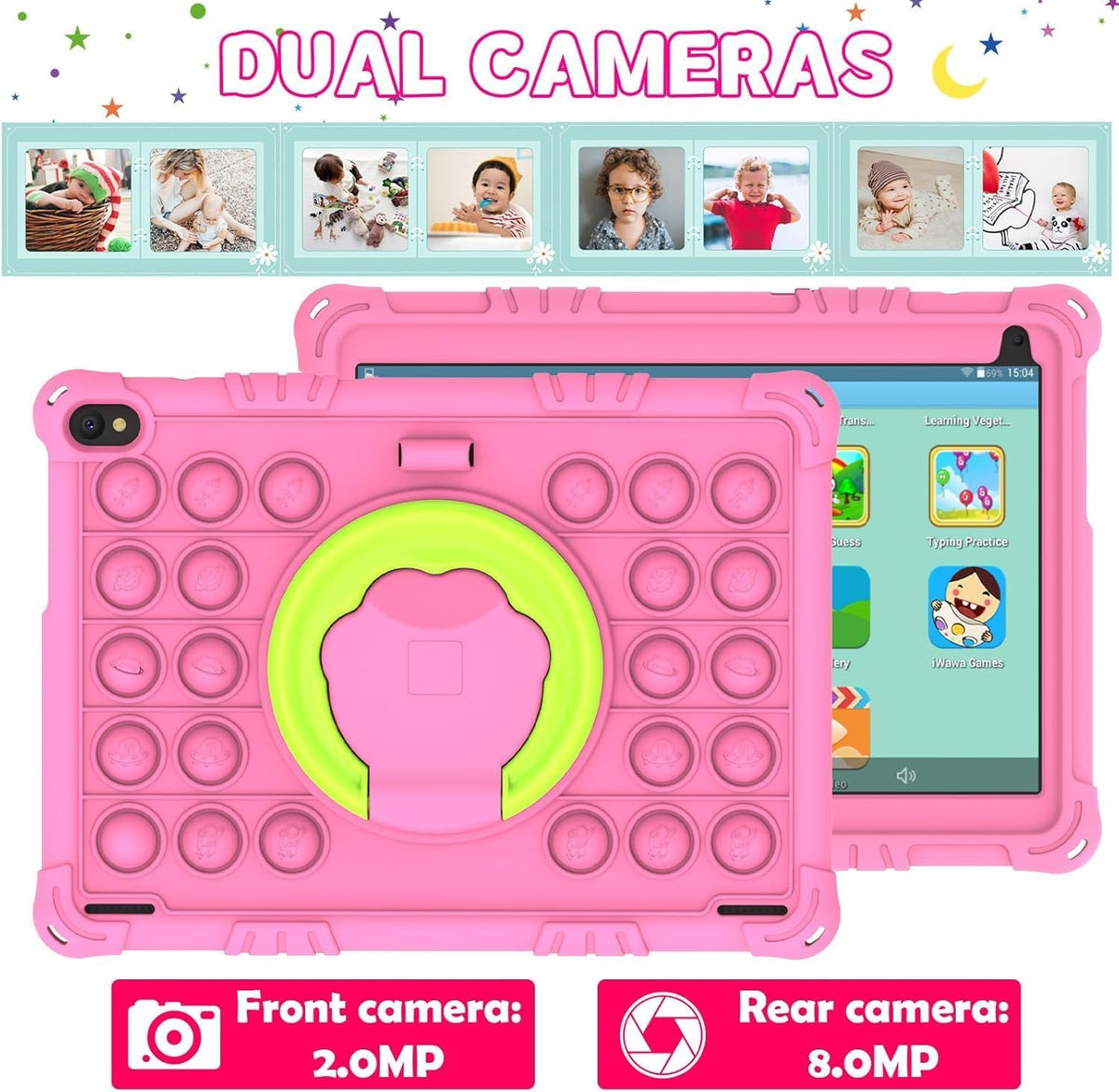 Android 15 Tableta para niños pequeños, 10 pulgadas, 8 GB de RAM+32...