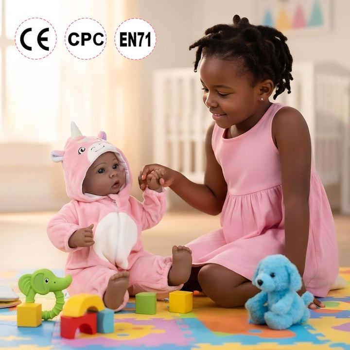 Aori Muñecas Bebé Negras de 17 Pulgadas, Muñeca Negra Realista con...