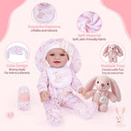 BABESIDE Juego de ropa de muñeca de bebé de 8 piezas con moisés par...