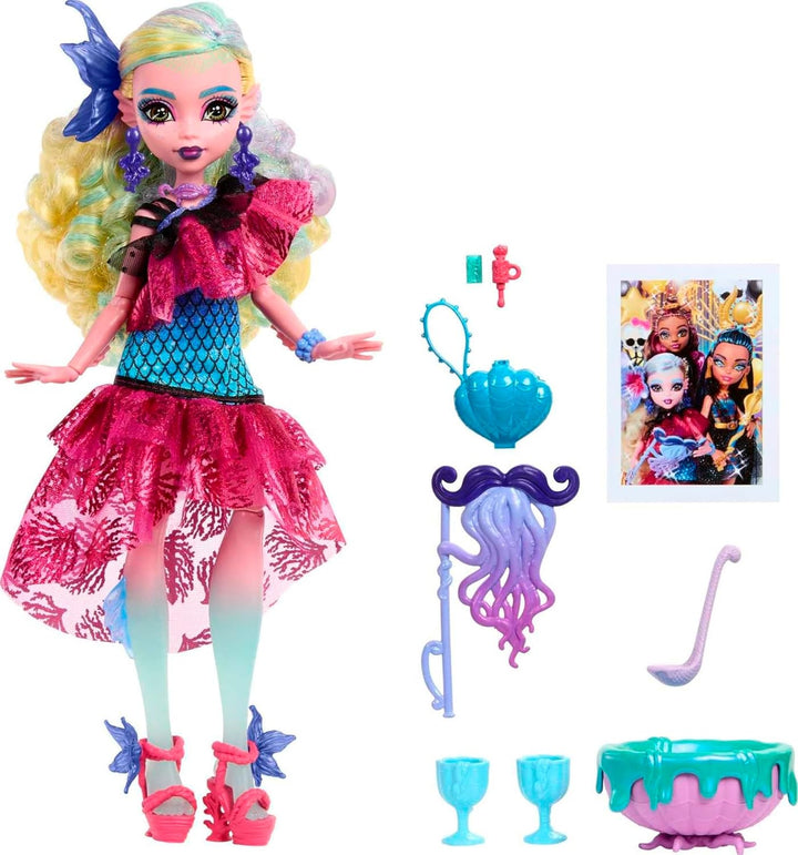 Monster High Muñeca Monster Ball, Lagoona Blue en vestido de fiesta...