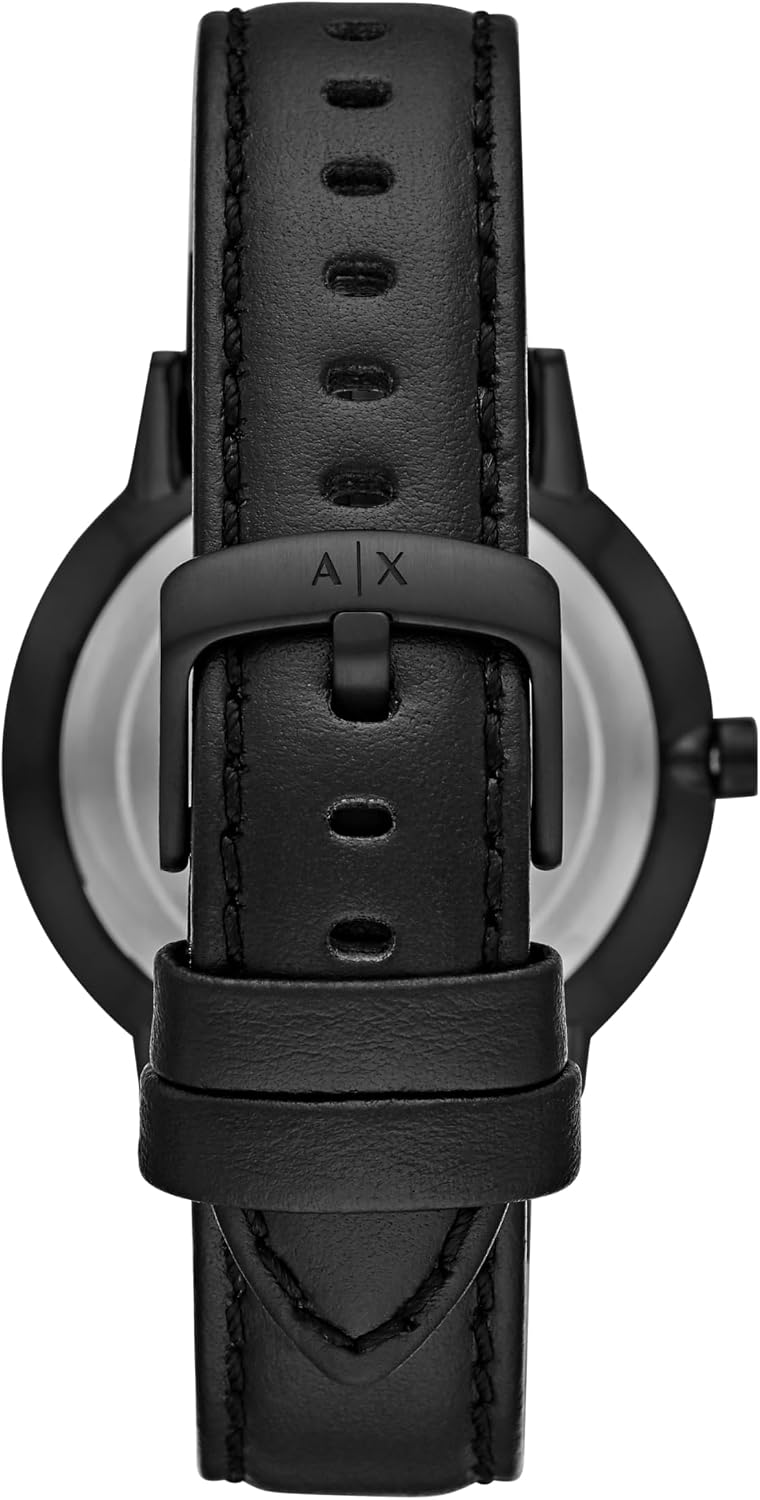 A|X Armani Exchange Reloj para hombre con pantalla analógica de tres manecillas y correa de acero inoxidable o cuero, reloj para hombre