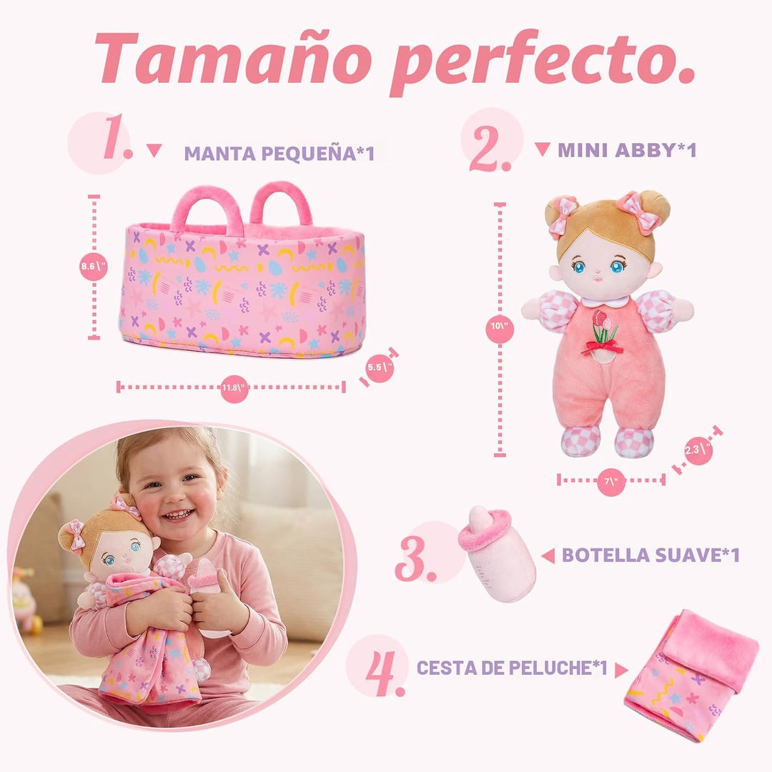 OUOZZZ - Set de regalo de minimuñeca rosa de bebé afelpada de 10 pu...