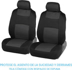 BDK PolyPro - Juego completo de fundas de asiento de automóvil en carbón sobre negro, banco dividido delantero y trasero para automóviles, juego de fundas fáciles de instalar, accesorios para