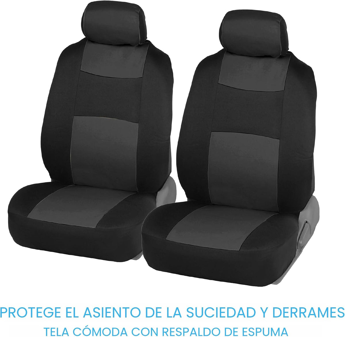 BDK PolyPro - Juego completo de fundas de asiento de automóvil en carbón sobre negro, banco dividido delantero y trasero para automóviles, juego de fundas fáciles de instalar, accesorios para